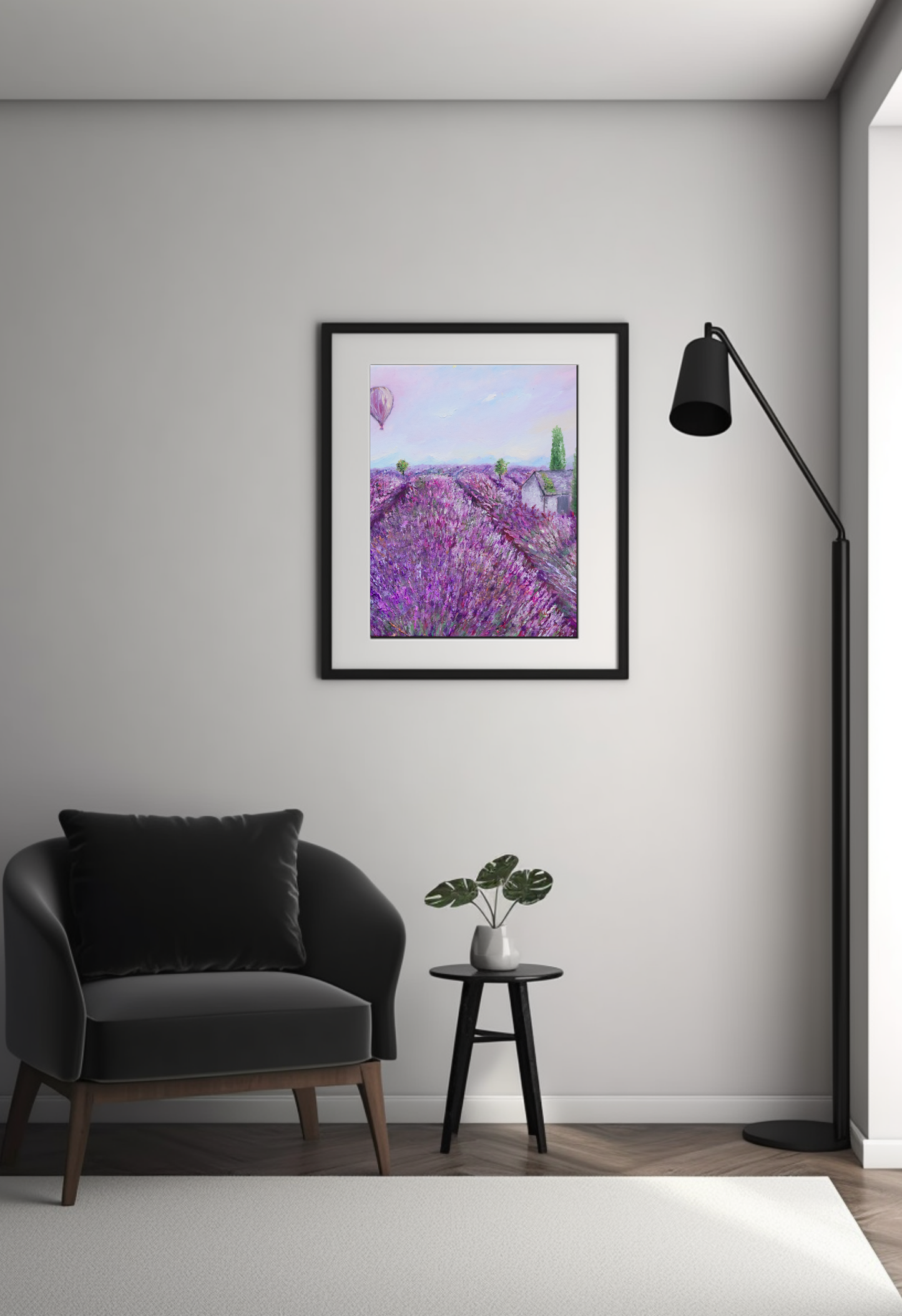 Over Lavender Fields (Framed poster)