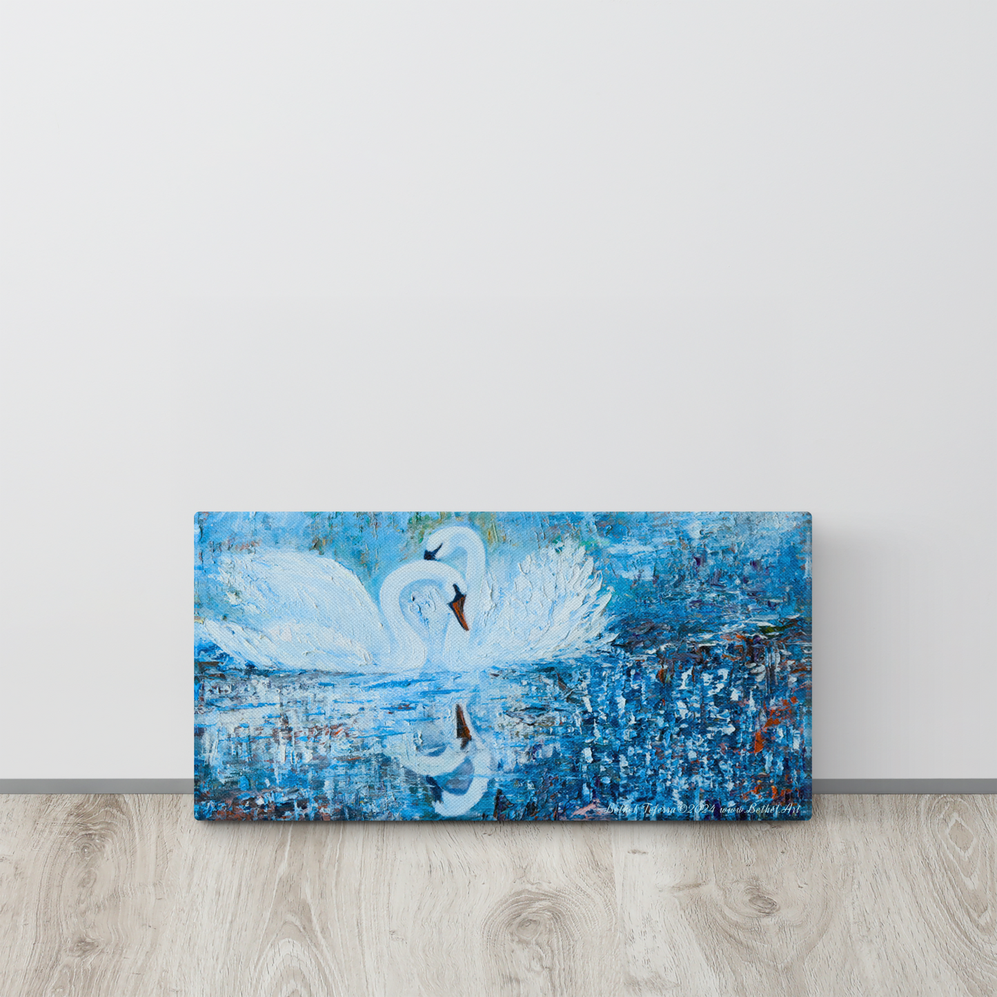 Swans (Canvas 10''x20'' / 25.4 x 50.8 cm)