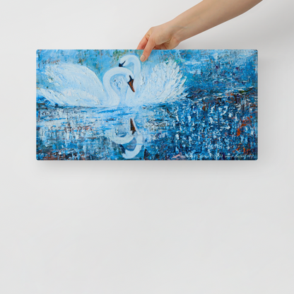 Swans (Canvas 10''x20'' / 25.4 x 50.8 cm)