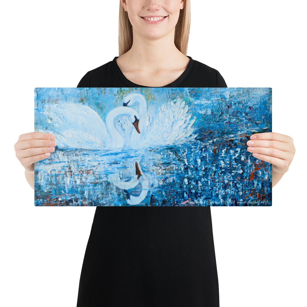 Swans (Canvas 10''x20'' / 25.4 x 50.8 cm)