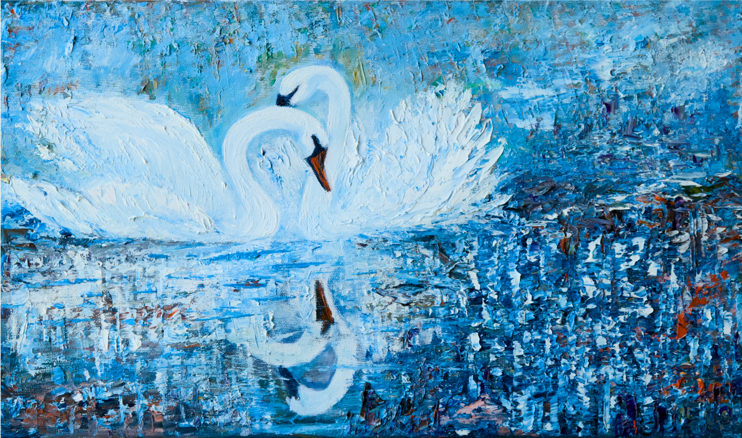 Swans (Canvas 10''x20'' / 25.4 x 50.8 cm)